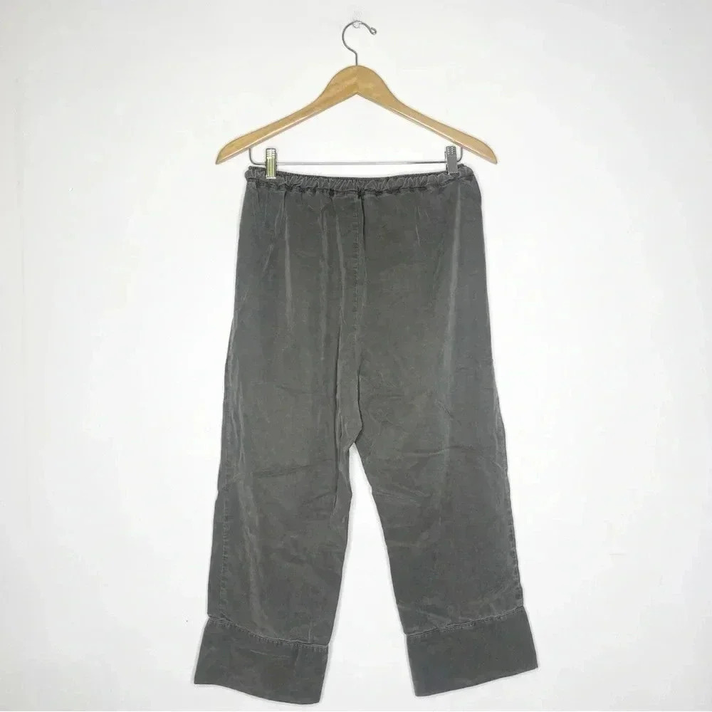 Cropped Drawstring Utility Pants - Olive Green - image 7